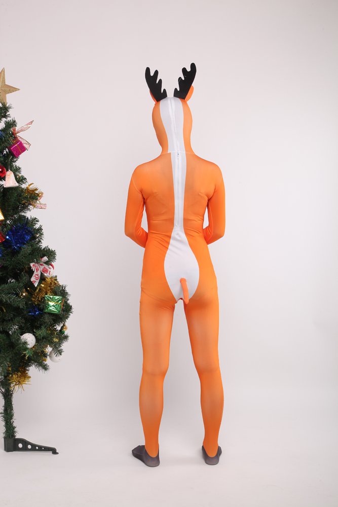 Orange Reindeer Full Body Halloween Spandex Holiday Unisex Cosplay Zentai Suit
